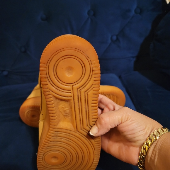 ***SOLD***Used $30 Uptown size 6Y Air FORCE 1's Wheat - Picture 3 of 8